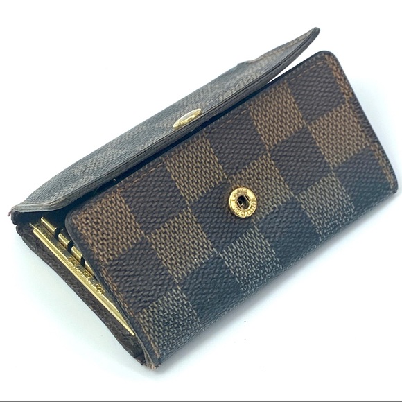 LOUIS VUITTON DAMIER EBENE CHECKERED 6 KEY HOOK HOLDER POUCH WALLET - Picture 3 of 7